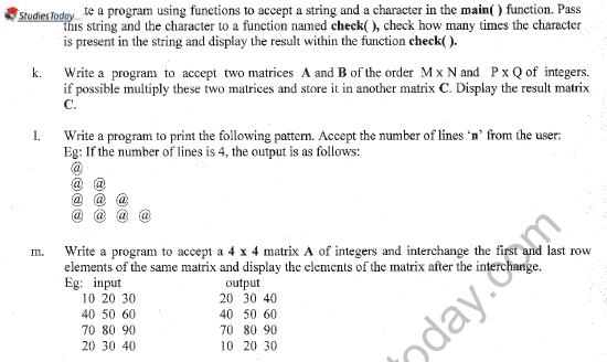 CBSE Class 11 Computer Science Question Paper Set U Solved